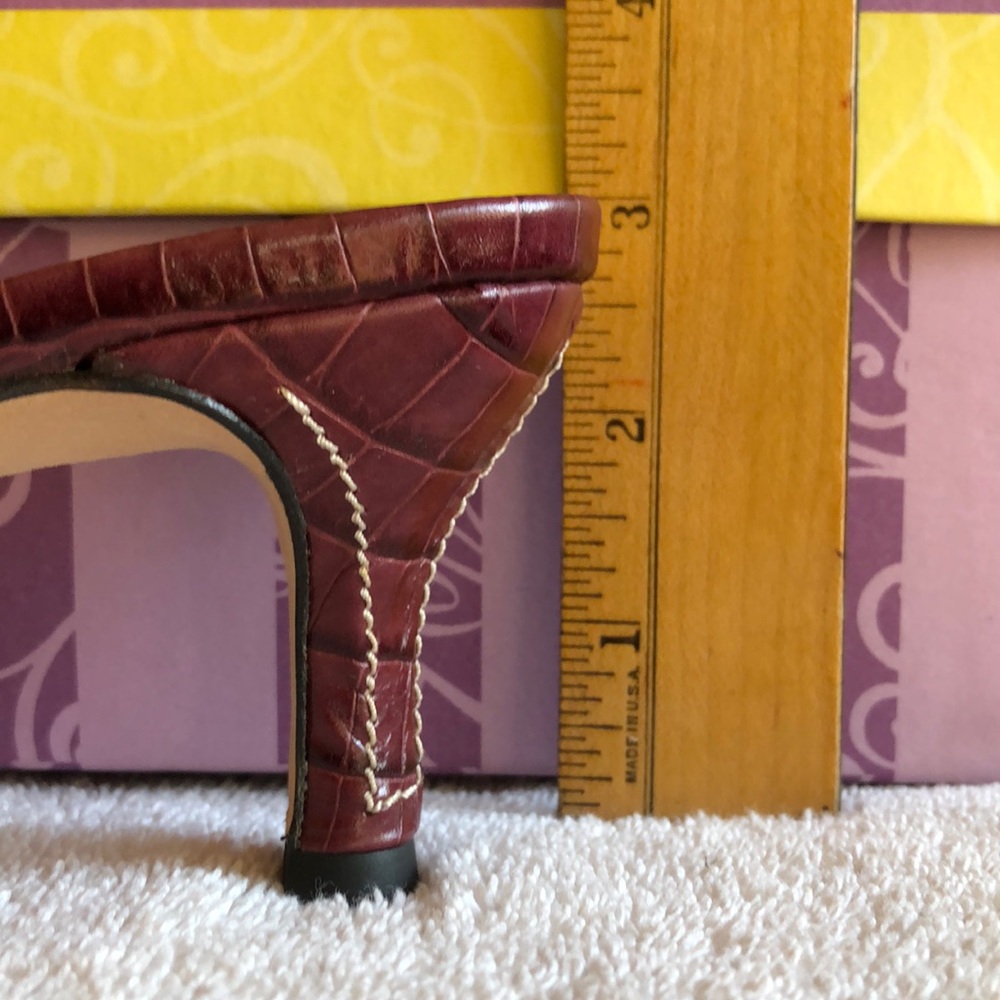Brighton Burgundy Buckle Heels - Picture 5 of 9